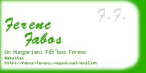 ferenc fabos business card